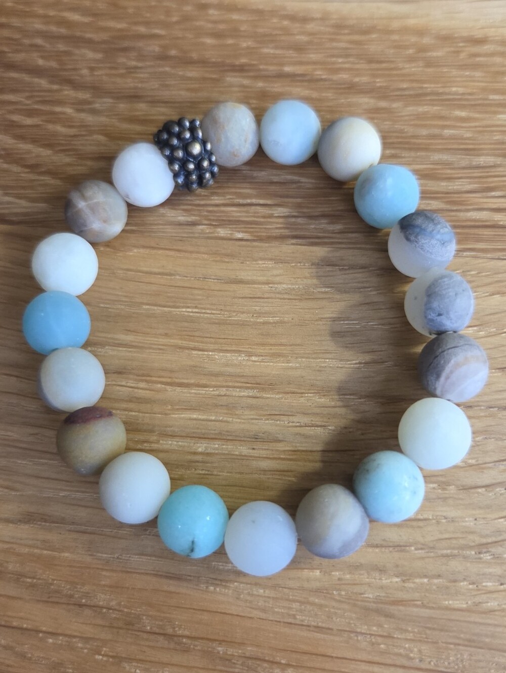 Matte Amazonite Beaded Stretch Bracelet | Handmade